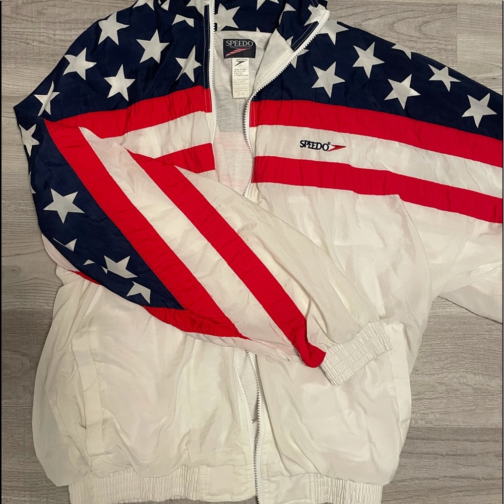 Vintage Speedo American Flag Jacket